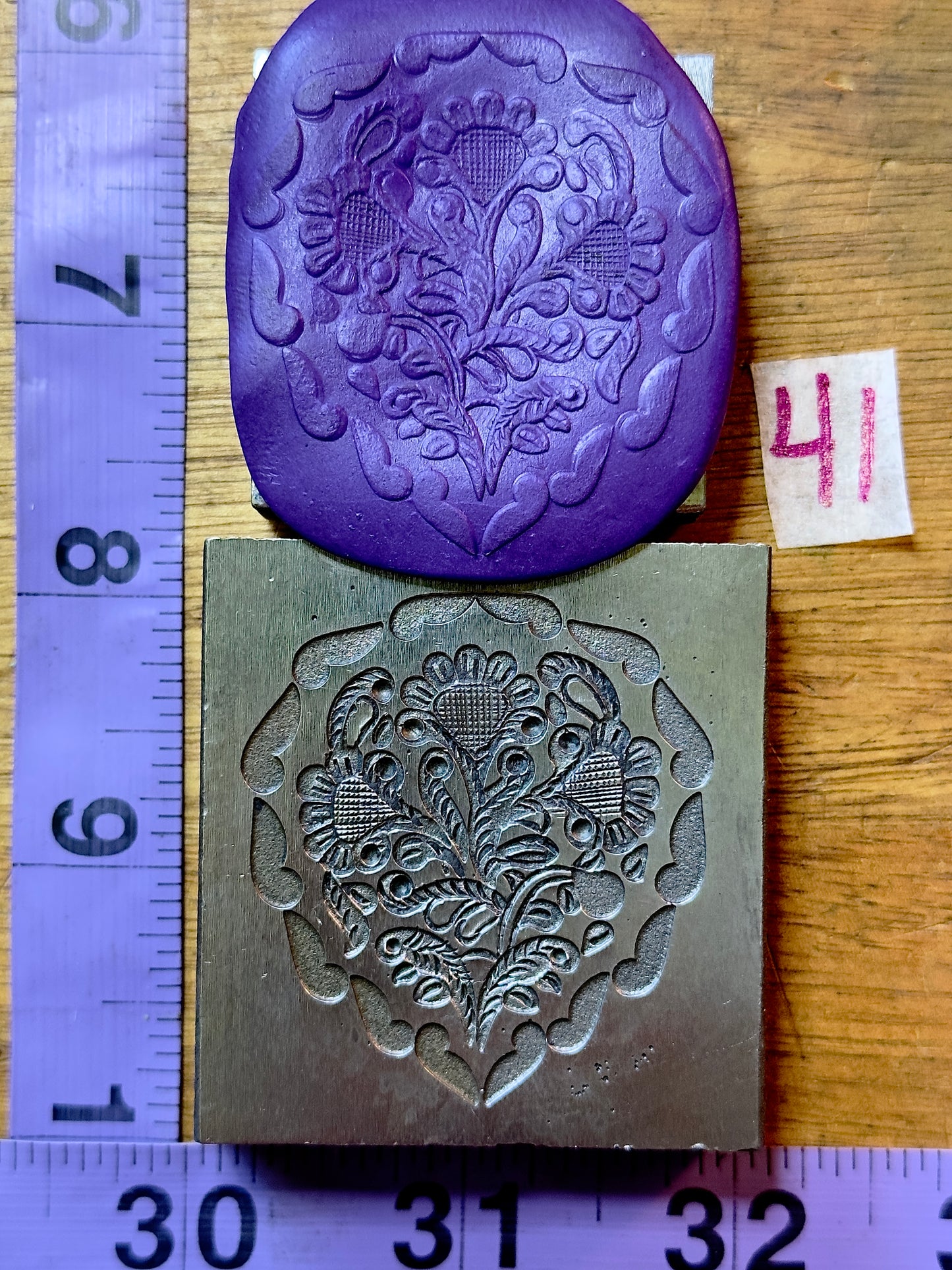 Floral sunflowers amulet steel impression die