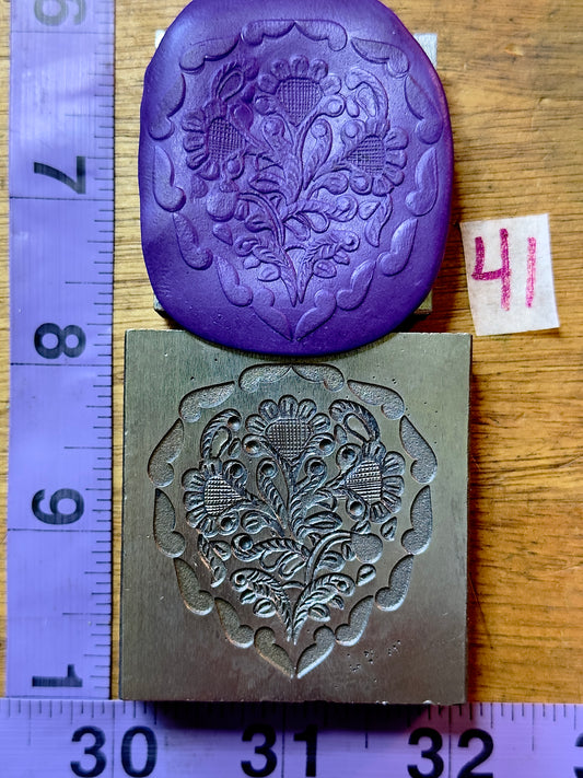 Floral sunflowers amulet steel impression die