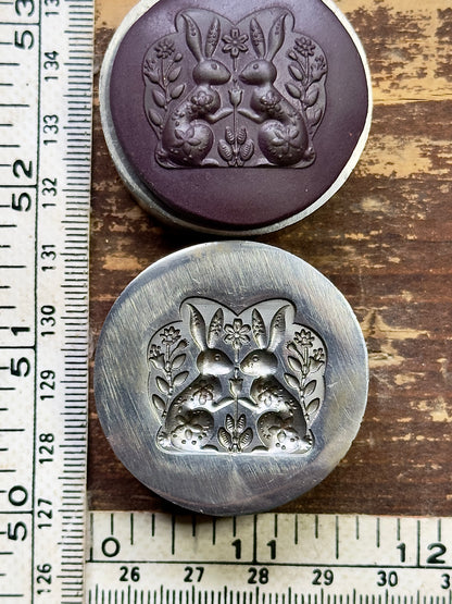 Little love bunnies steel impression die