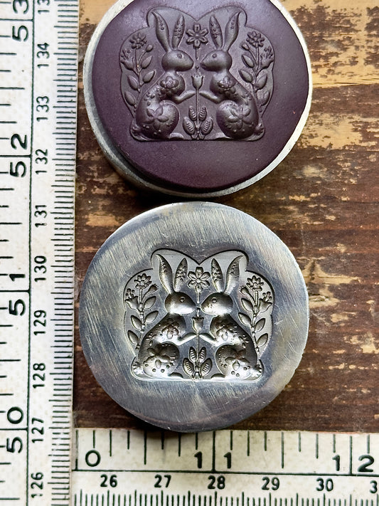 Little love bunnies steel impression die