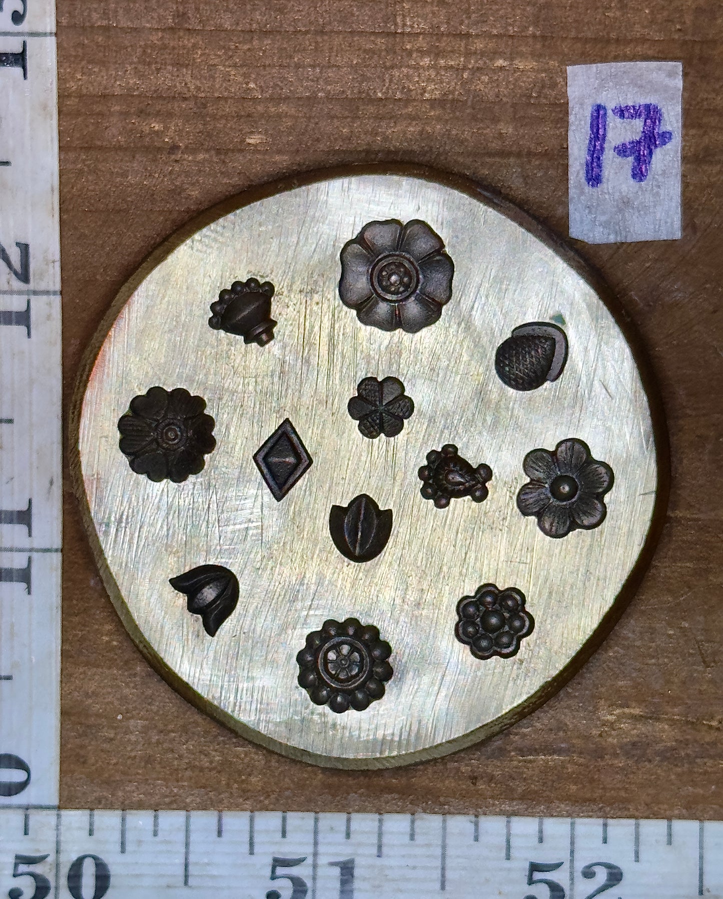 Tiny adornments vintage bronze shot plate #17