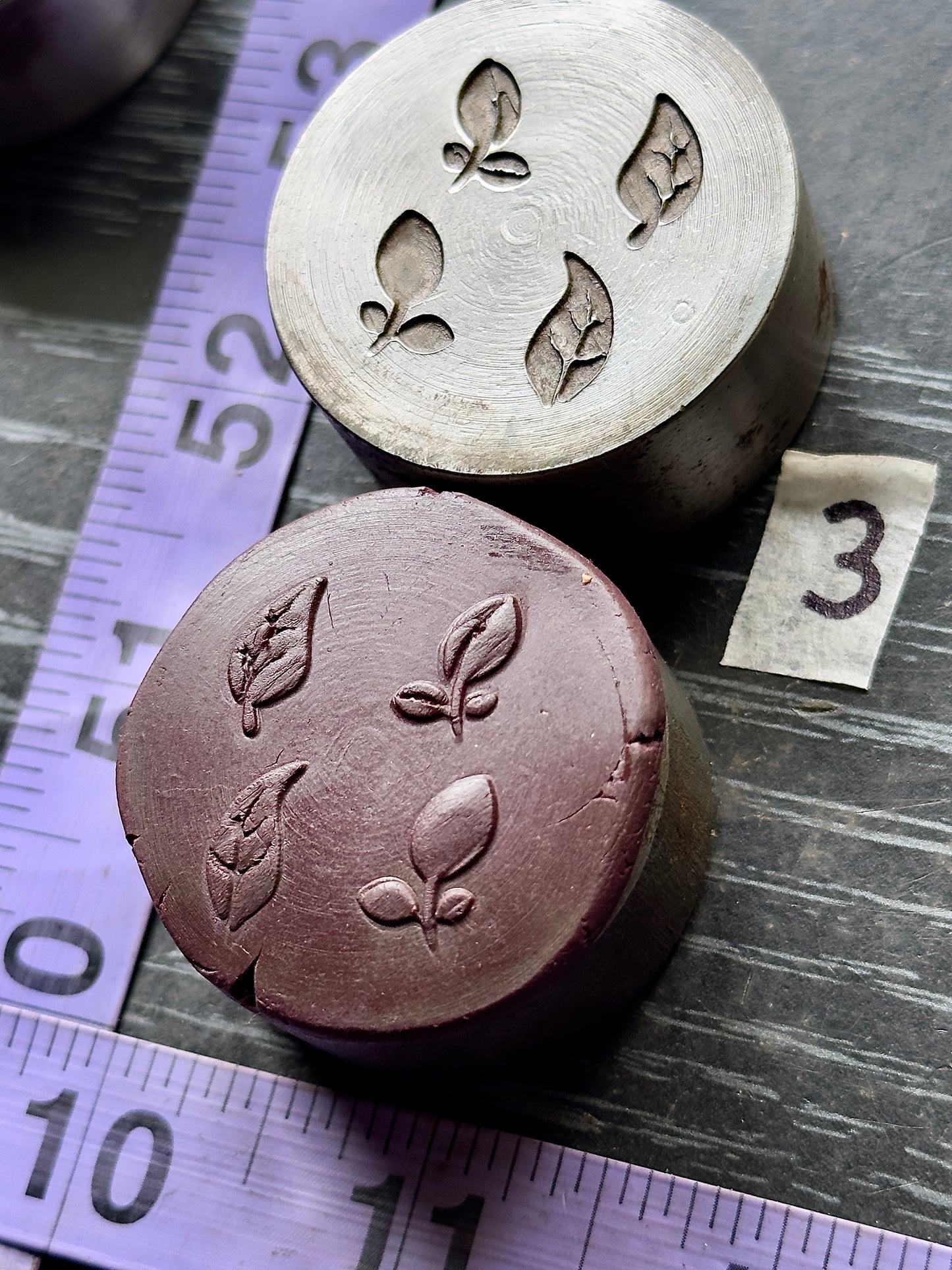 Tiny little leaves, little adornments steel shot plate #3