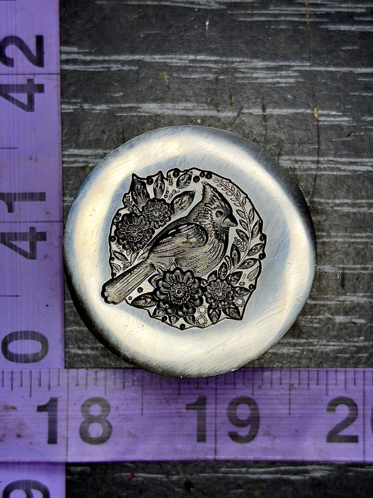 The Red Cardinal with flowers steel impression die