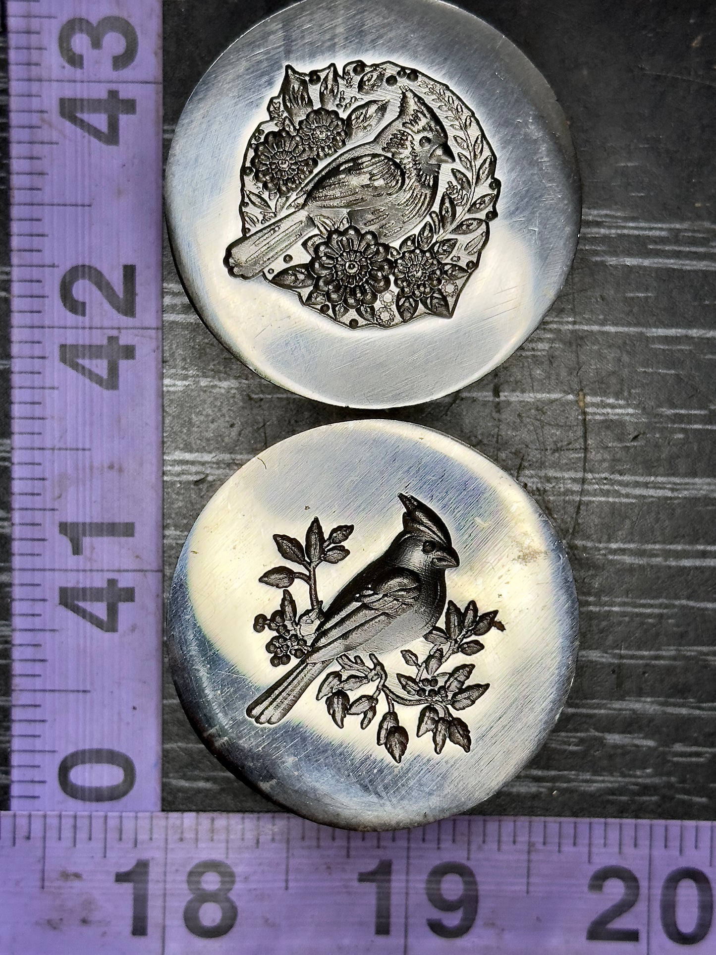 The Red Cardinal steel impression die 2 piece set