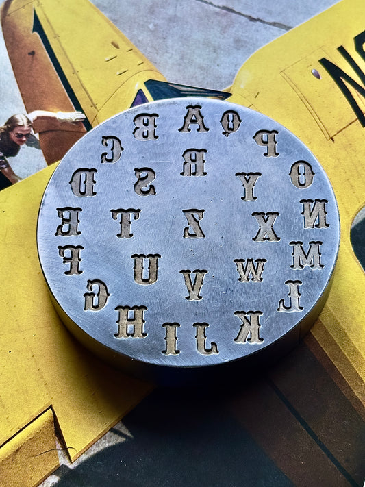Western style font alphabet steel plate