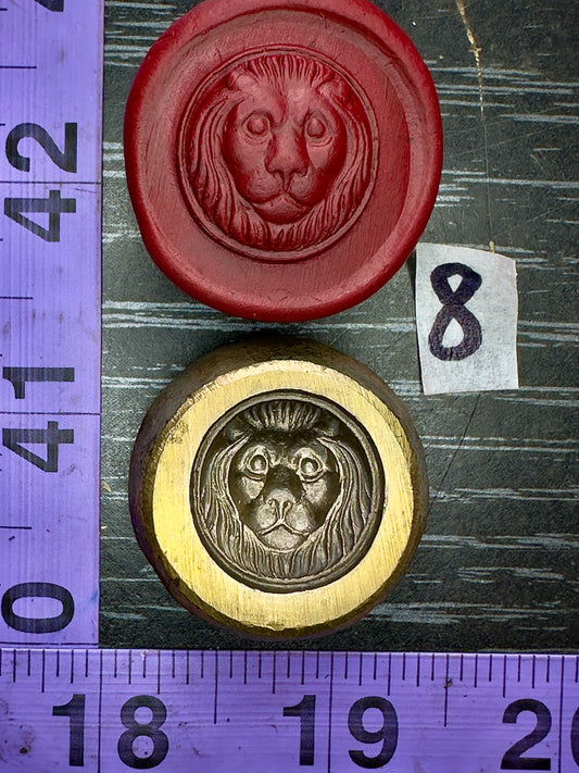 Lion face bronze impression die #8