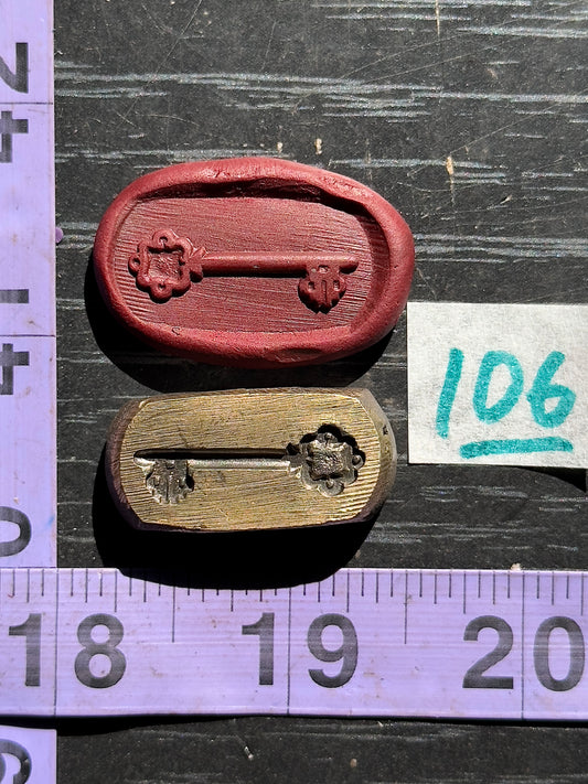Skeleton key bronze impression die #106