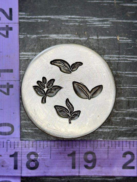 Tiny little leaves, little adornments steel shot plate #1