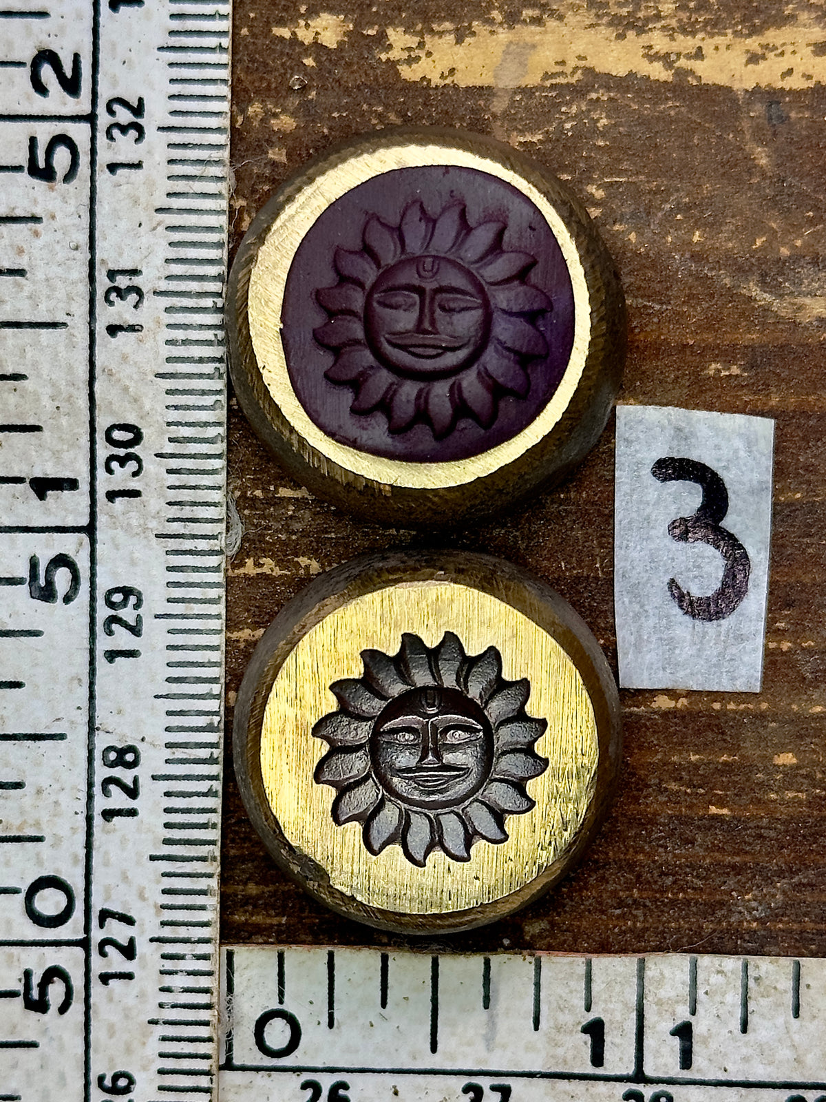 Sun face bronze impression die #3