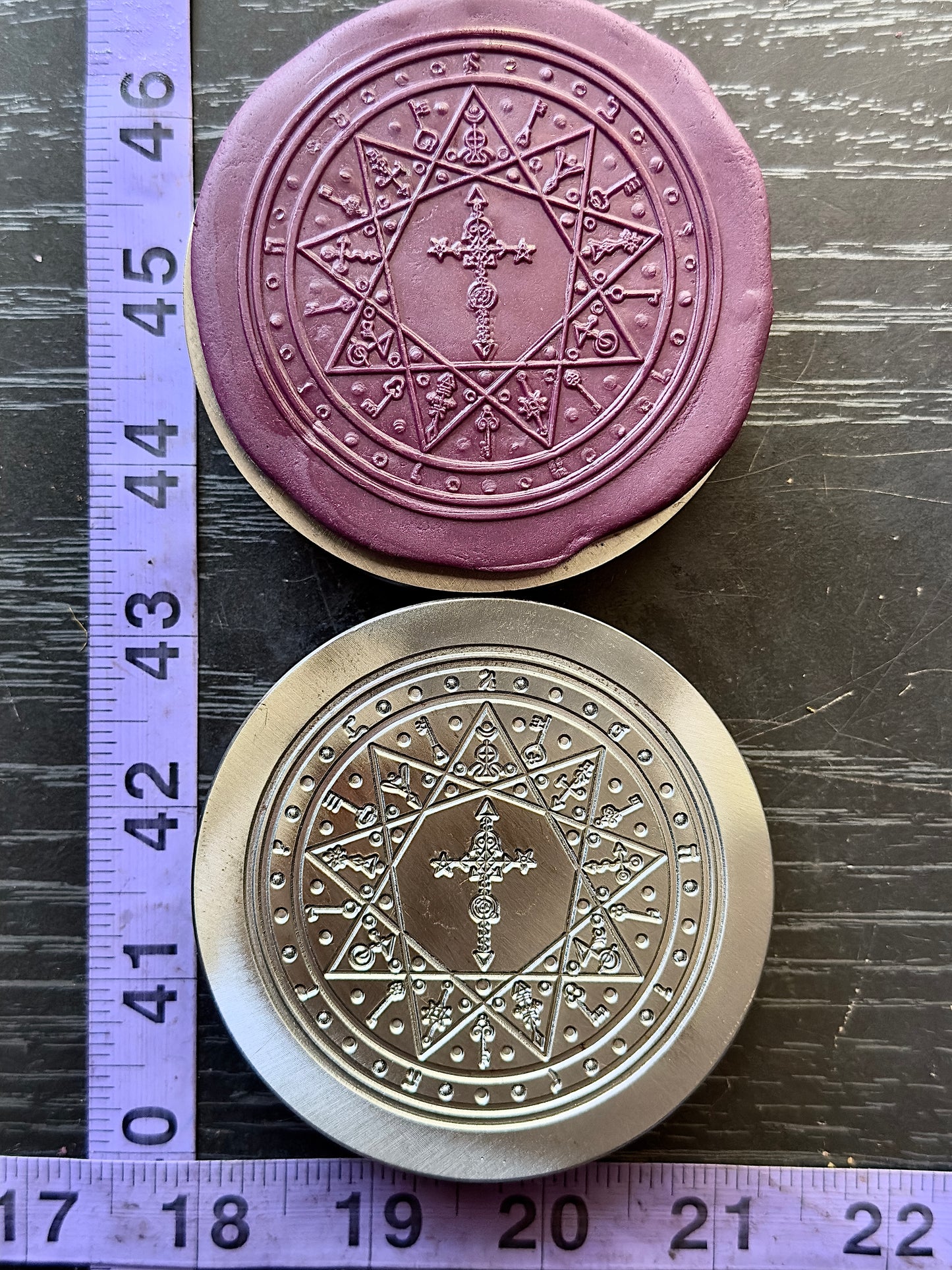 Magick sigil and amulet shot plate impression die