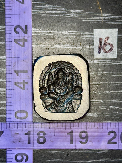 Antique steel peacocks impression die #16 Ganesh