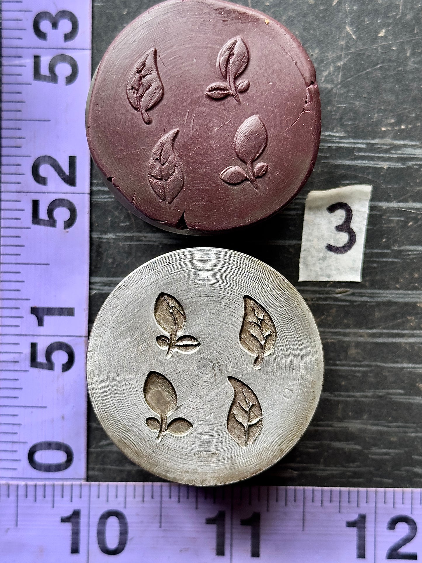 Tiny little leaves, little adornments steel shot plate #3