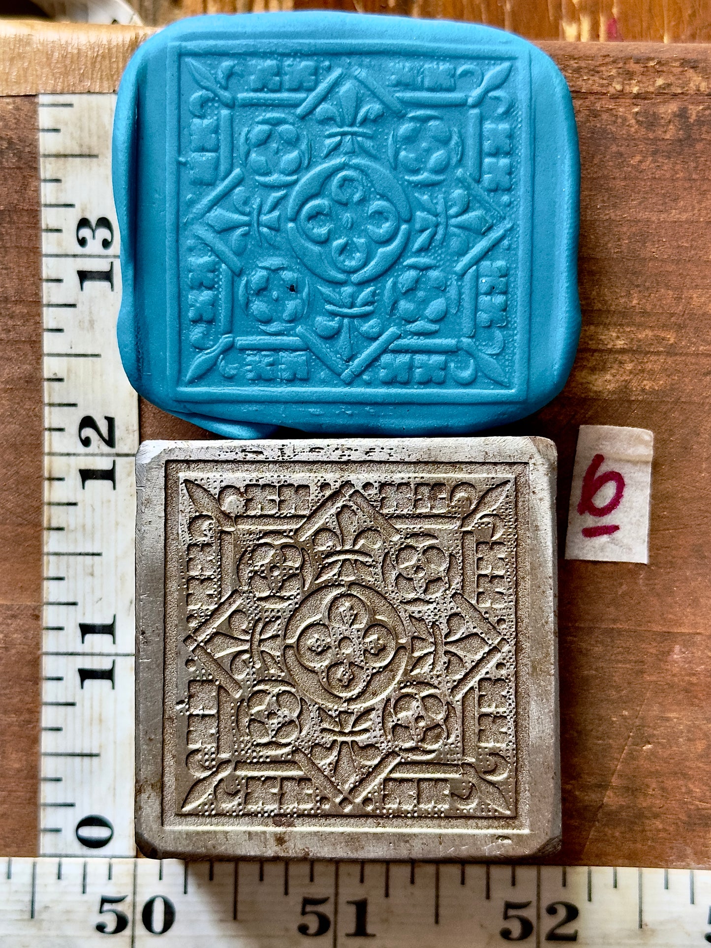 Large Square mandala shallow impression steel die #6
