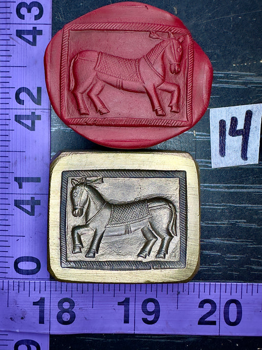 Horse in frame bronze impression die #14