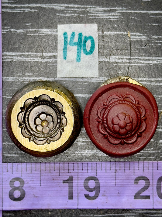 Floral double flower bronze impression die #140
