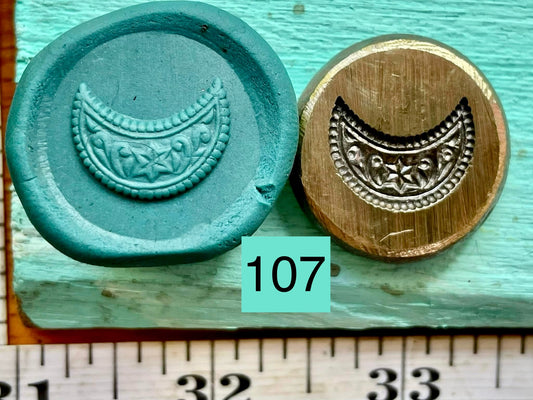Star crescent moon bronze impression die #107