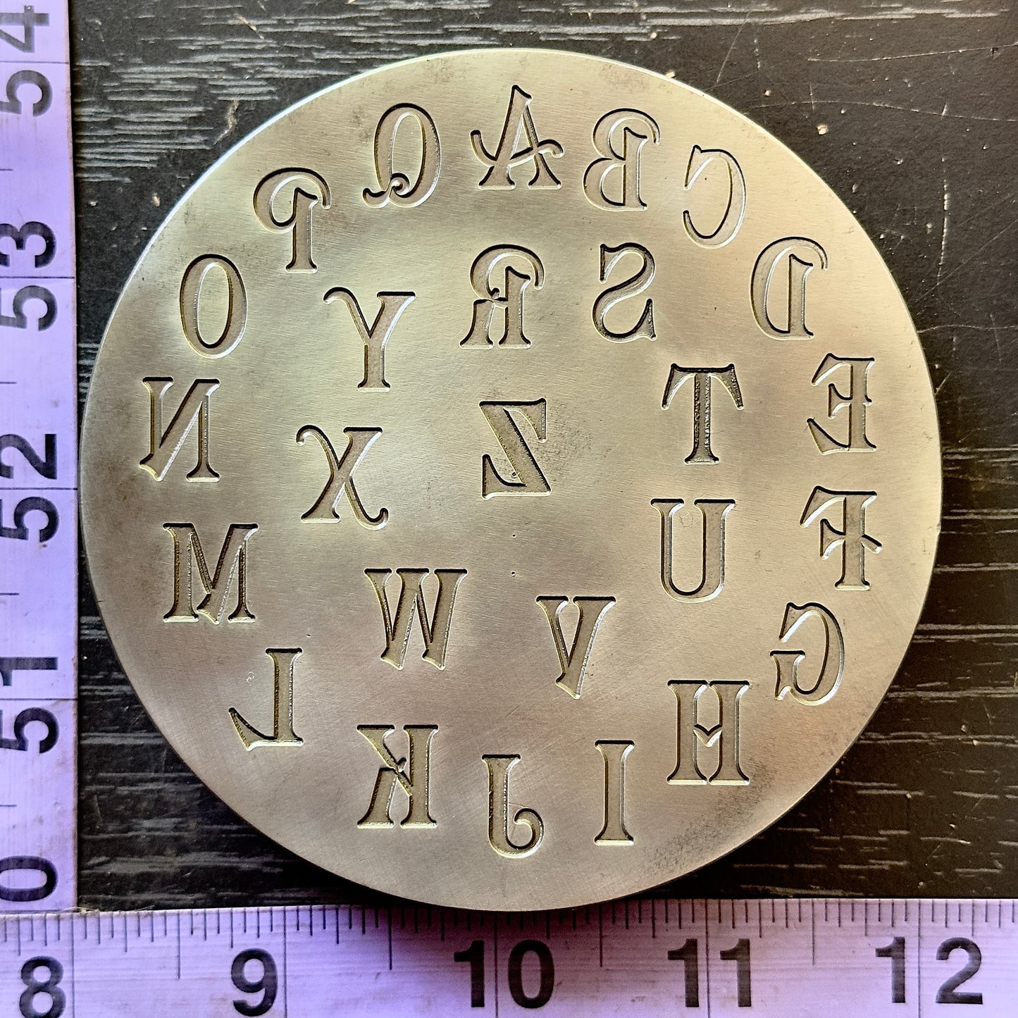 Jaunty font letter plate impression die