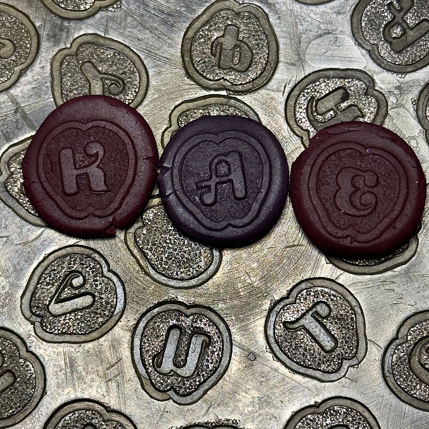 Vintage steel Alphabet plate  #66