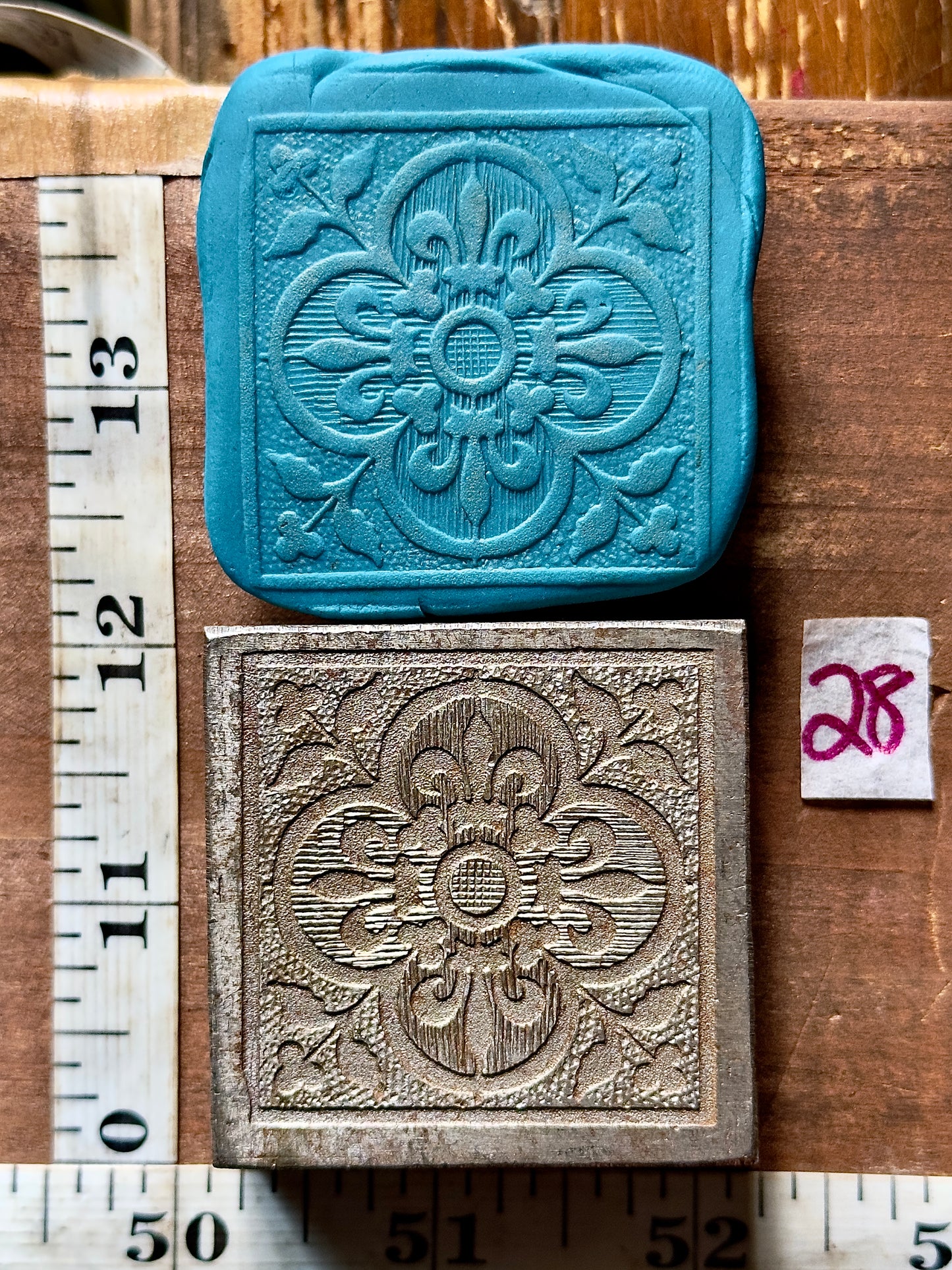 Large Square mandala shallow impression steel die #28
