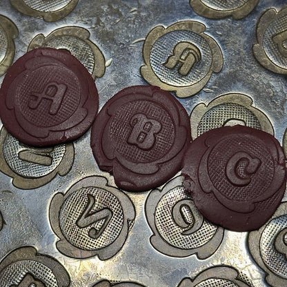 Vintage steel flower Alphabet plate  #60