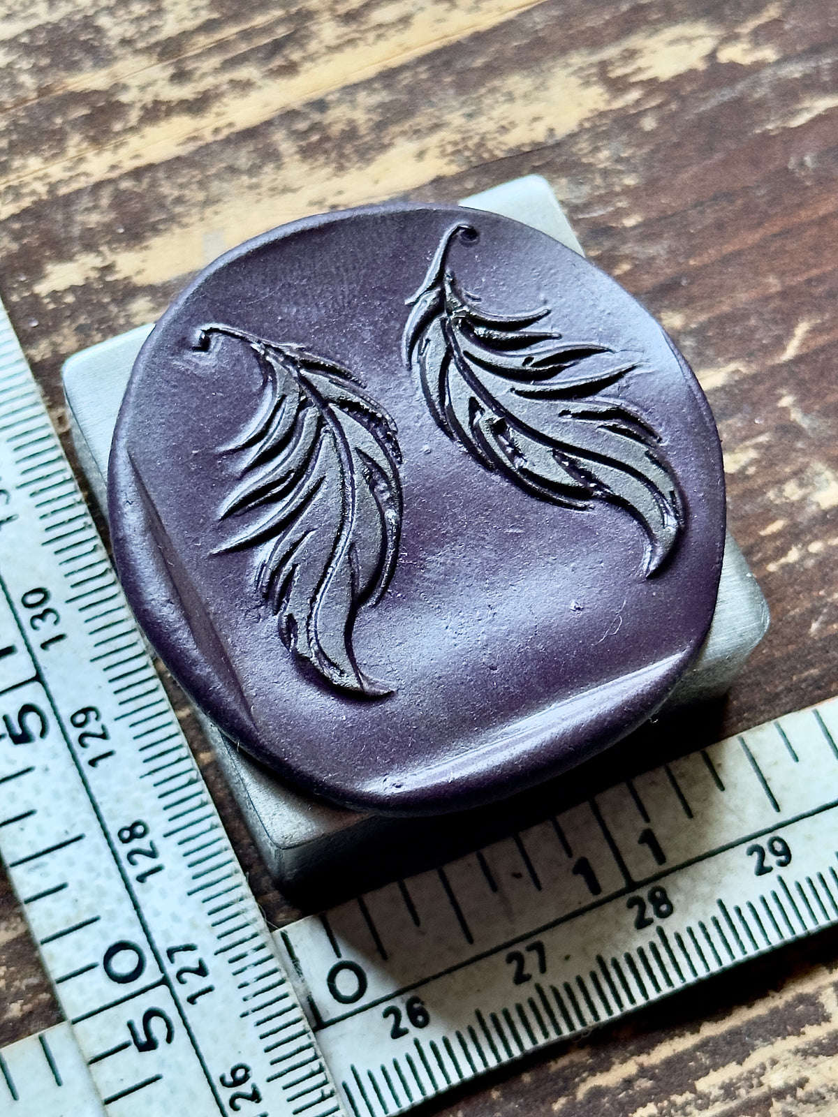 Whimsical feathers set steel impression die