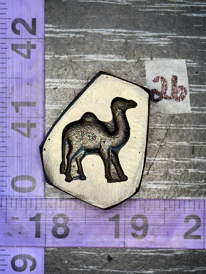 Antique steel peacocks impression die #26 dromedary camel