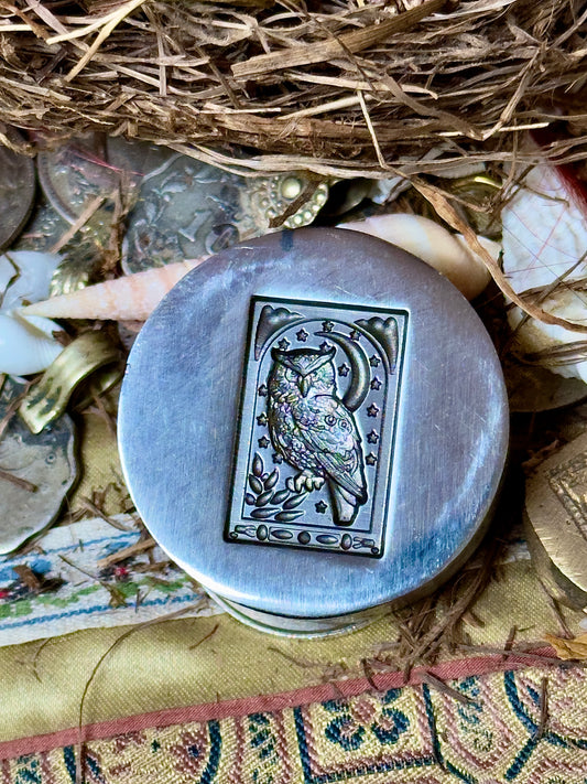 Owl with night scene impression die steel