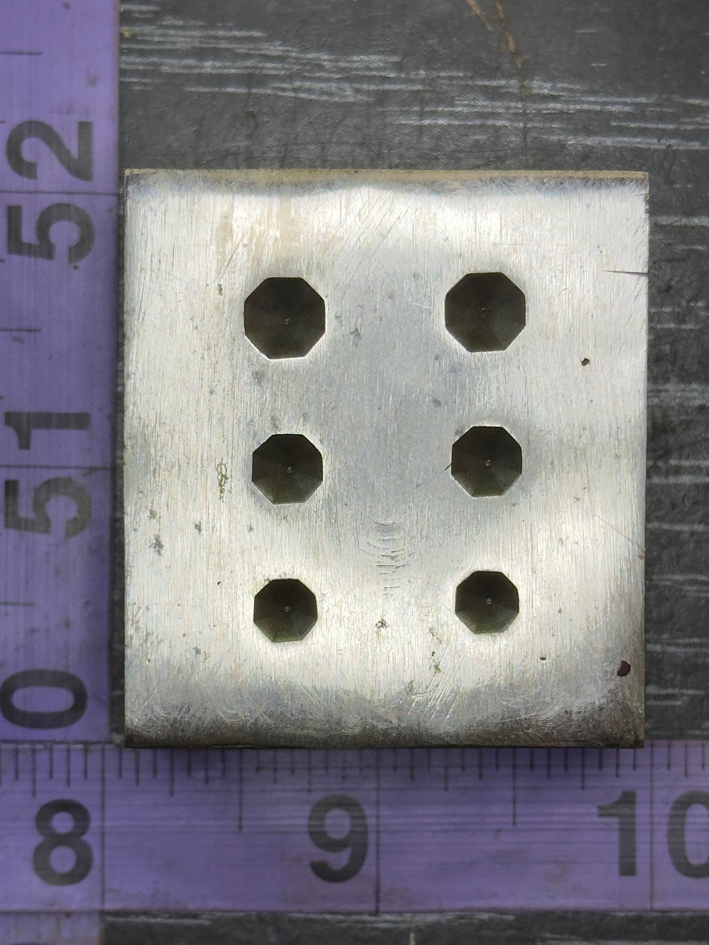 Round octagon vintage steel shot plate 6 shots