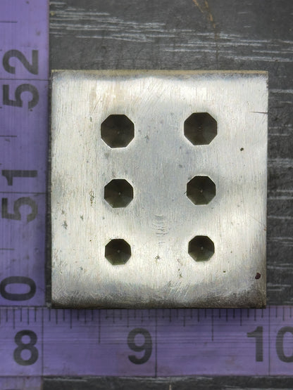Round octagon vintage steel shot plate 6 shots