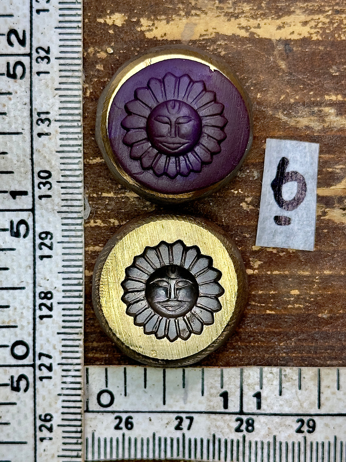 Sun face bronze impression die #6