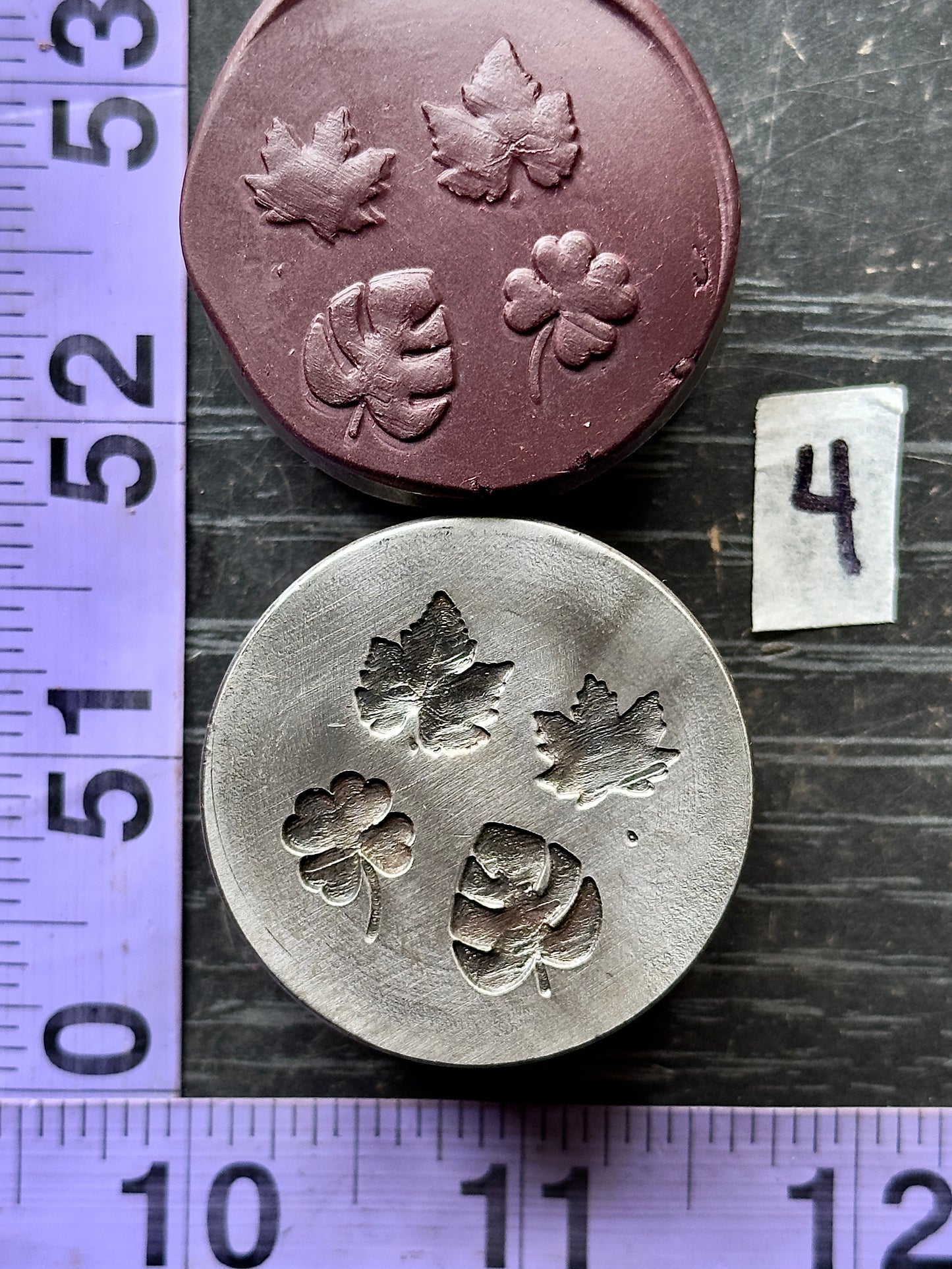 Tiny little leaves, little adornments steel shot plate #4