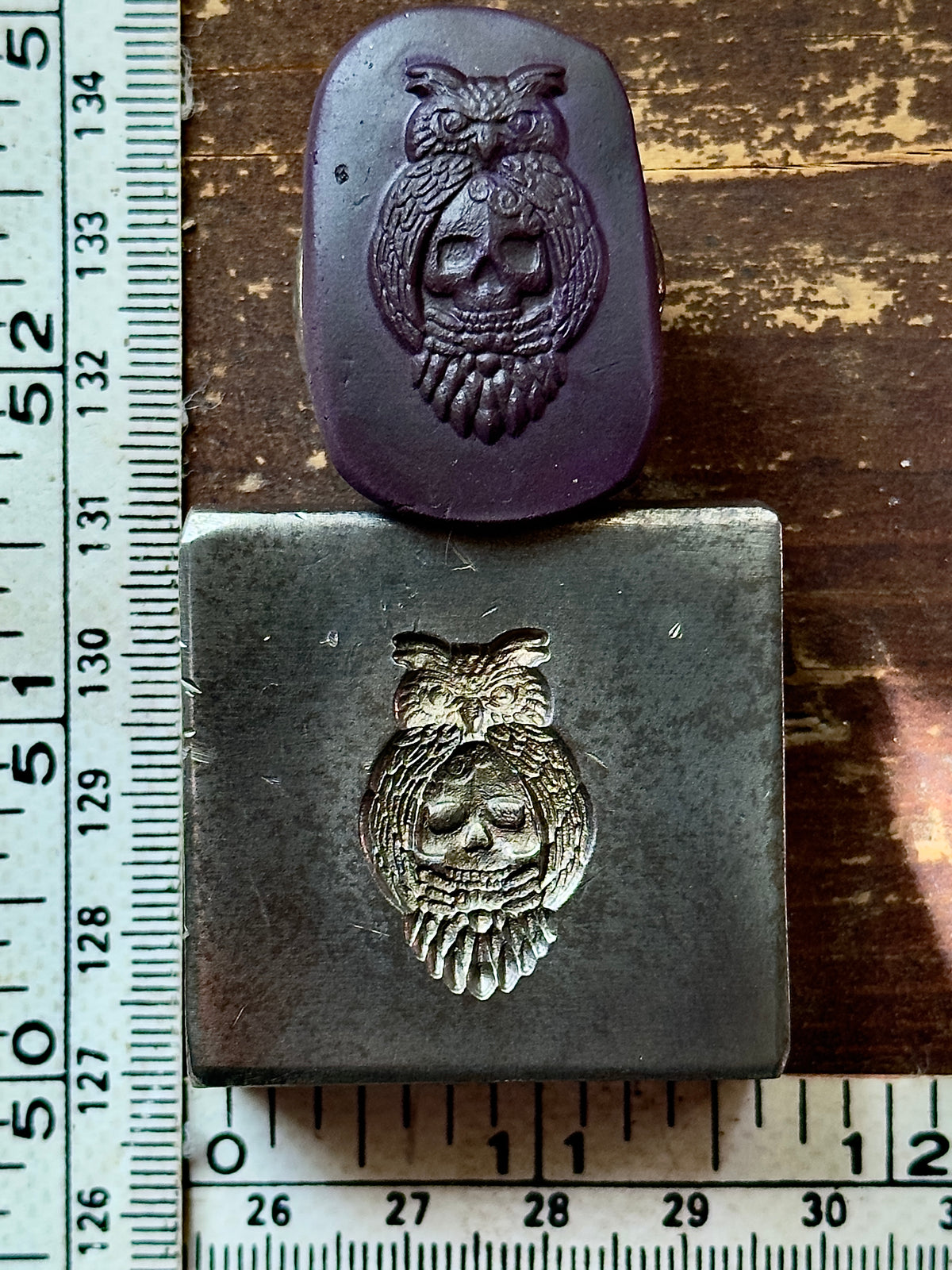 Owl skull impression die steel
