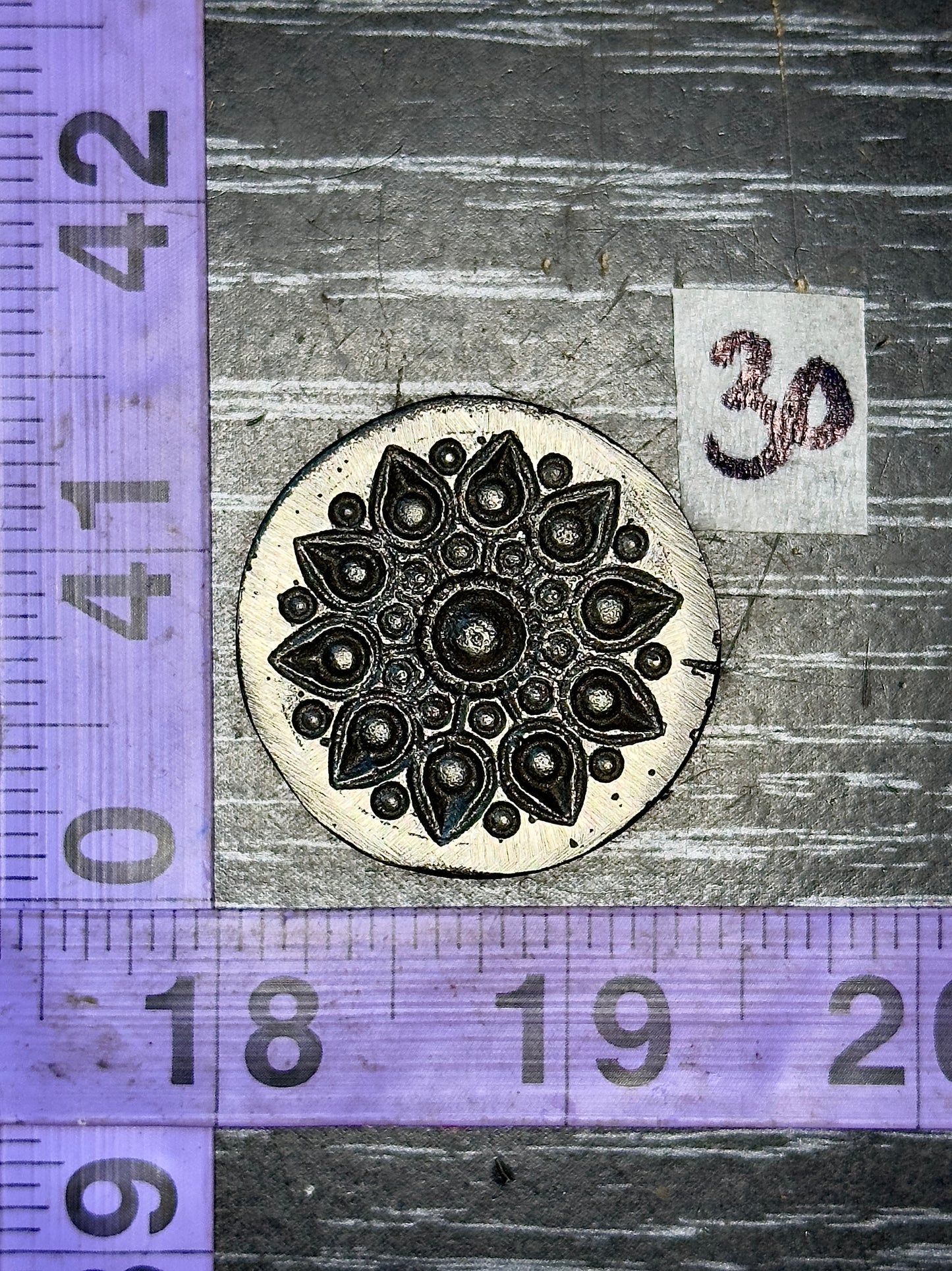 Antique steel impression die #30