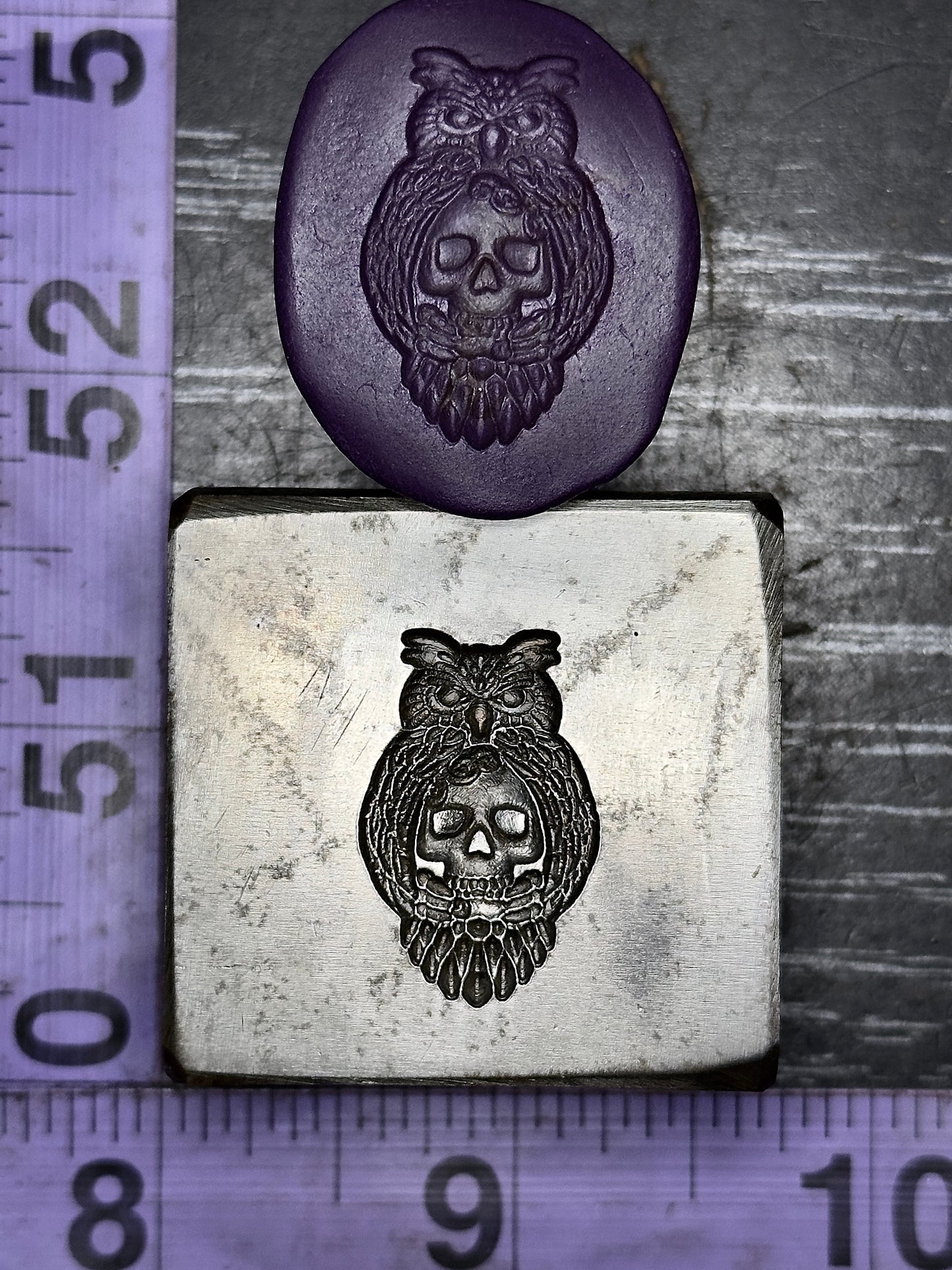 Owl skull impression die steel