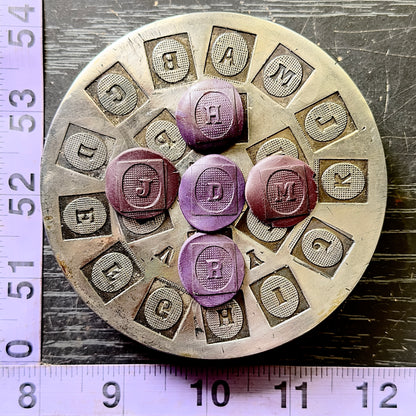 Vintage steel Alphabet plate  #19