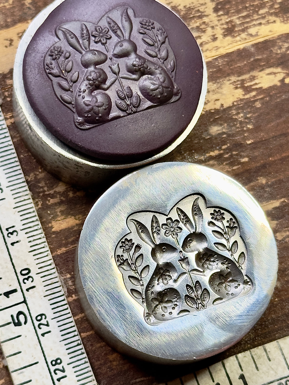 Little love bunnies steel impression die