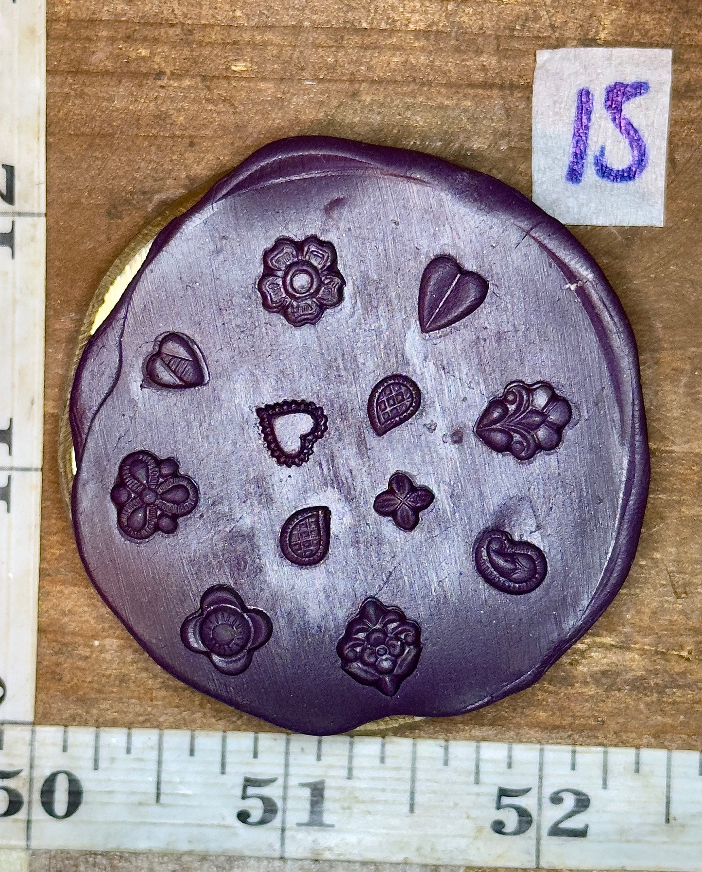 Tiny adornments vintage bronze shot plate #15