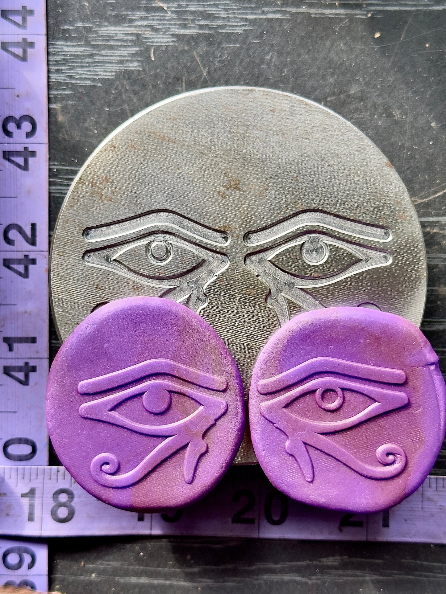 The Eye of Horus and Eye of Ra steel impression die