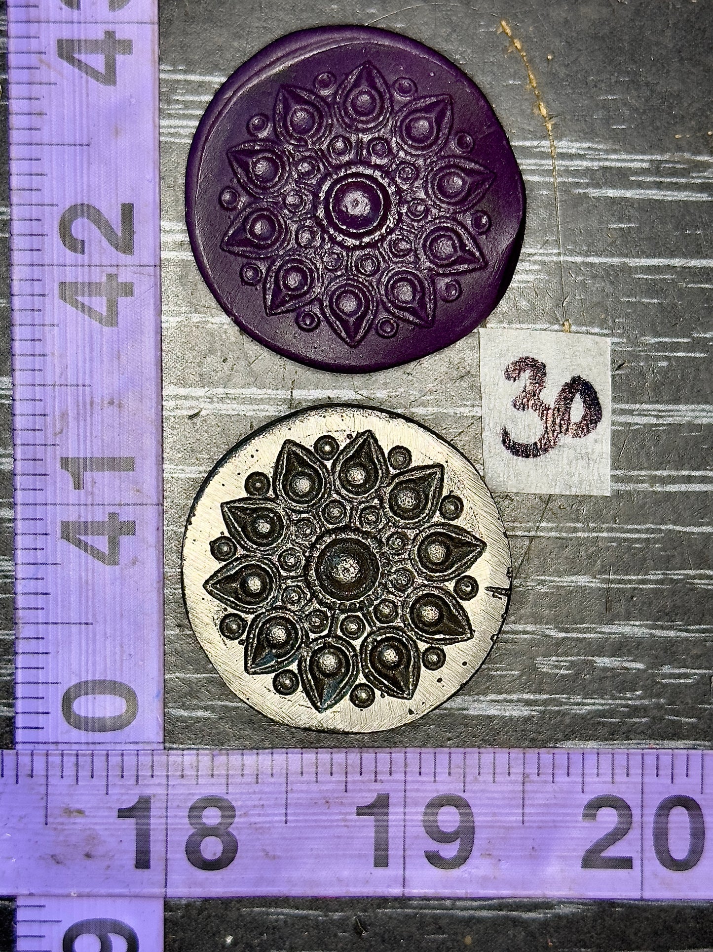 Antique steel impression die #30