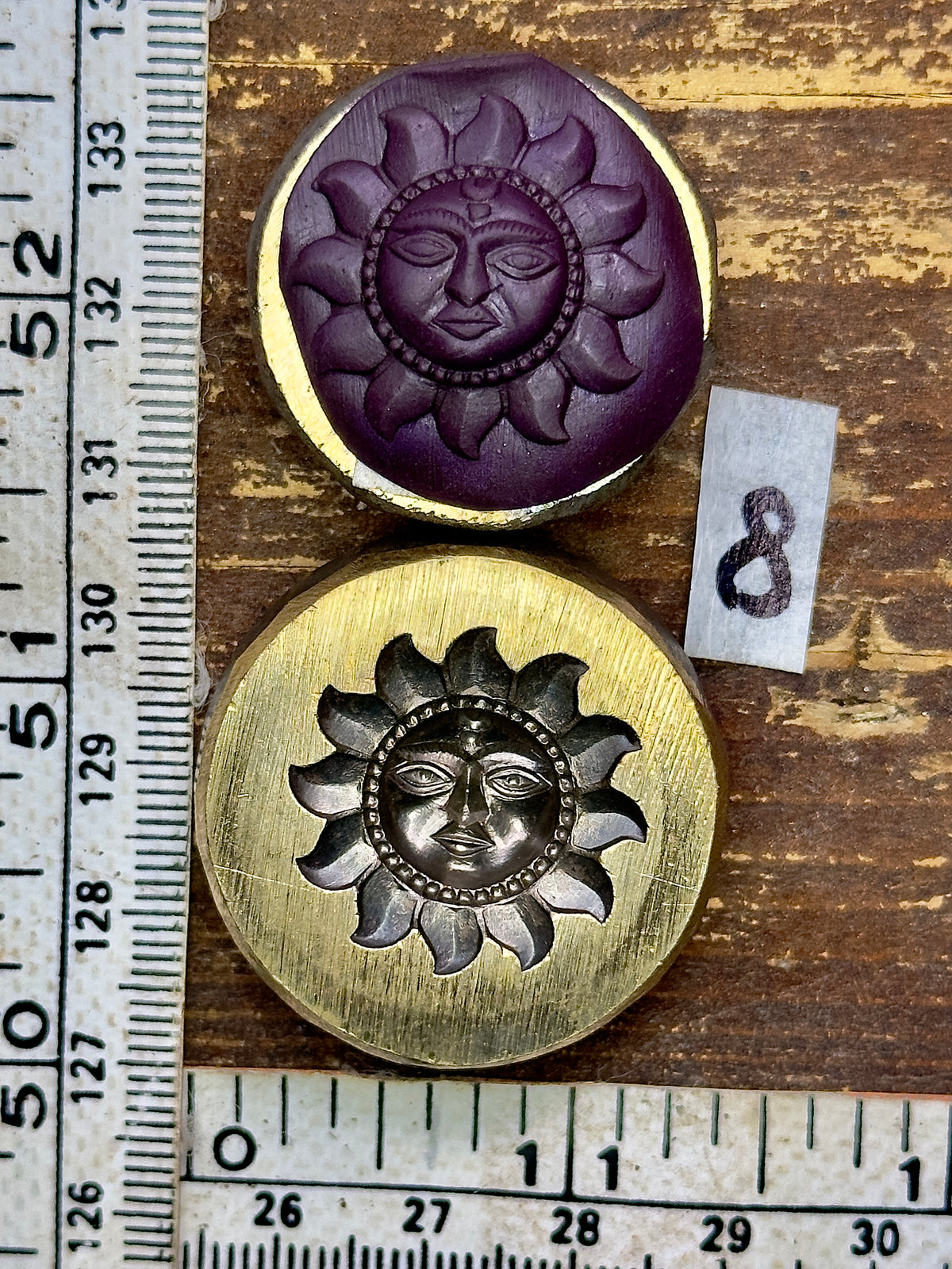 Sun face bronze impression die #8