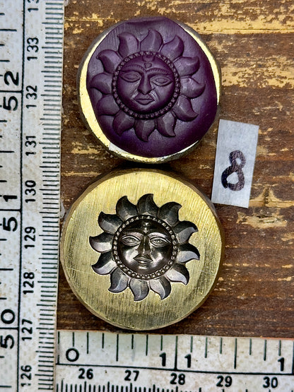 Sun face bronze impression die #8