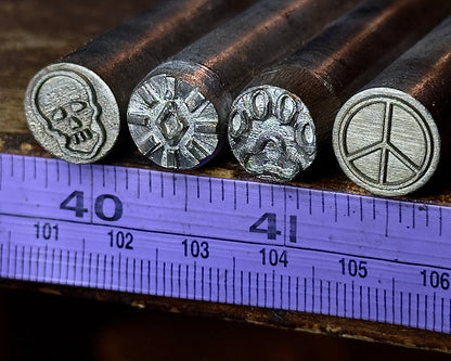 Skull, peace, paw, diamond stamp pack
