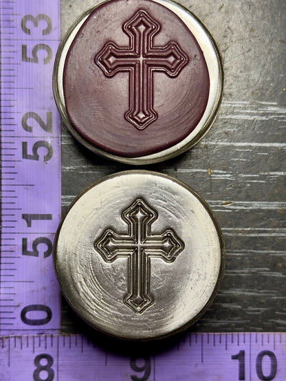 Cross impression steel die
