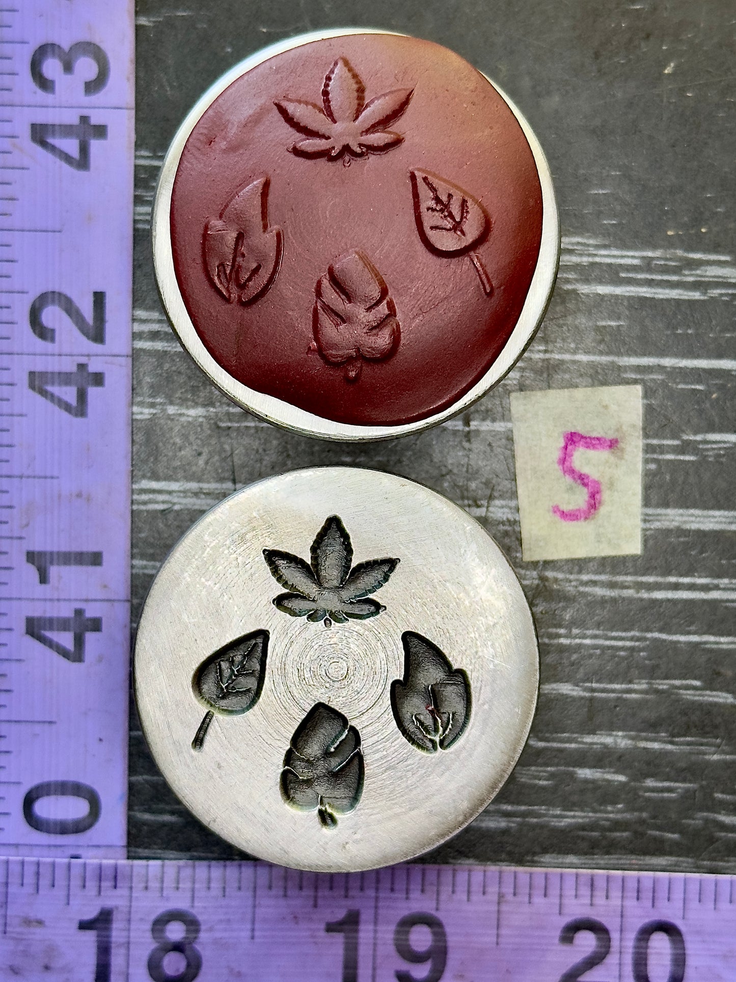 Tiny little leaves, little adornments steel shot plate #5