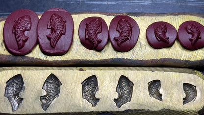 Fish bronze 3 pairs impression die golden bar