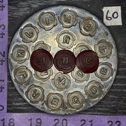 Vintage steel flower Alphabet plate  #60