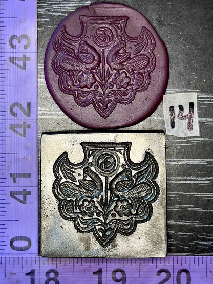 Vintage steel peacocks impression die set of 4