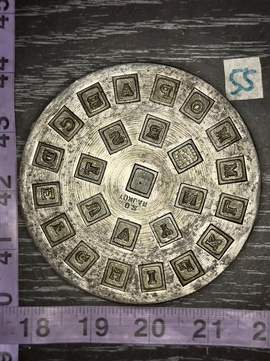 Vintage steel flower Alphabet plate  #55