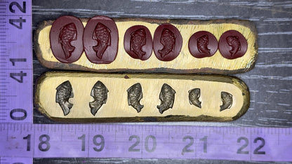 Fish bronze 3 pairs impression die golden bar