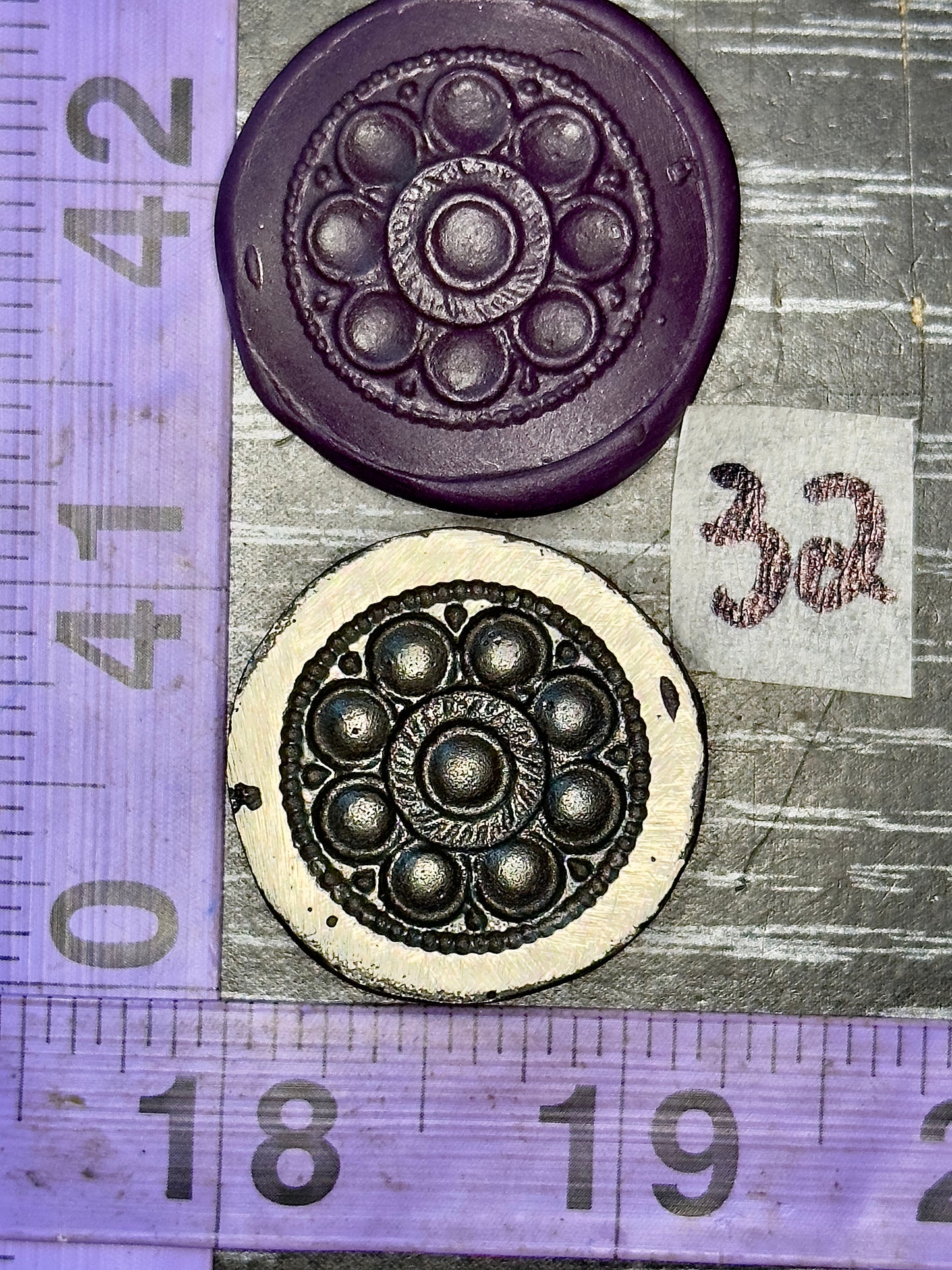 Antique steel impression die #32